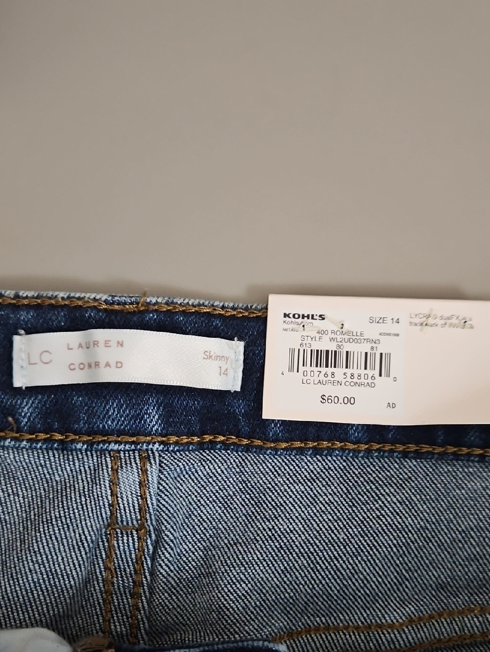 ๐ธ LC Lauren Conrad Embroidered High-Rise Skinny Jeans ๐ธSize 14 NTW - Picture 7 of 9